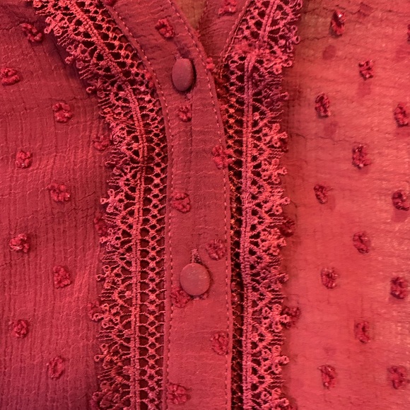 LOVE & ROSES Deep Red Blouse - Picture 2 of 5